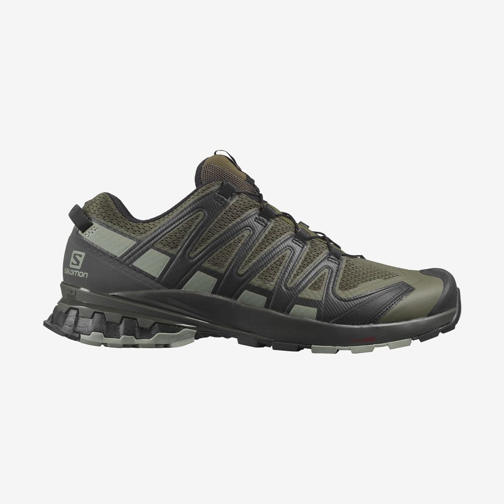 SALOMON UK XA PRO 3D V8 WIDE - Mens Trail Running Shoes Green,TRUG48209